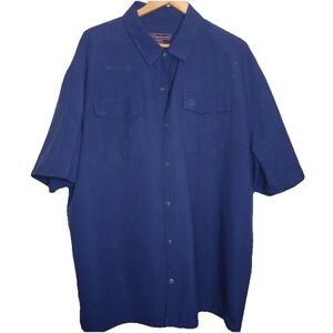 5 11 Freedom‎ Flex Short Sleeve Shirt Men 2XL Navy Blue Button Wicking 5.11